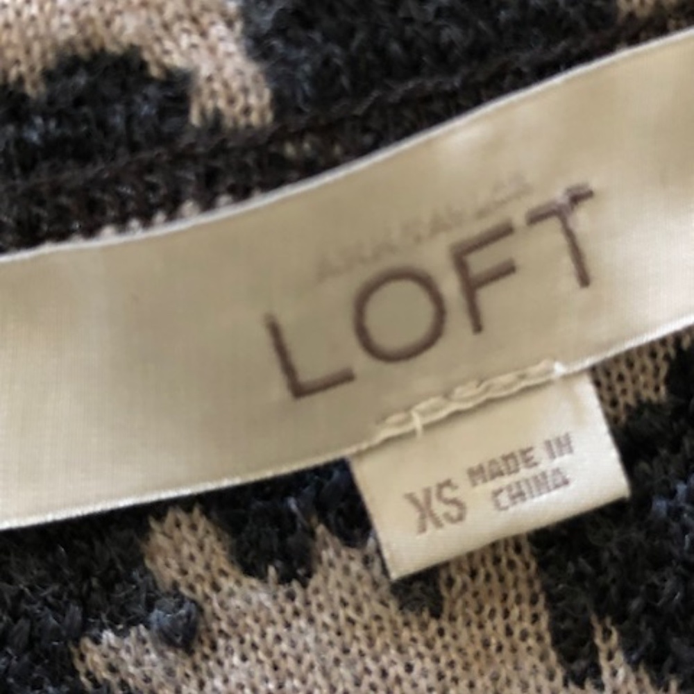 Women's Loft Ann Taylor Dark Charcoal and Tan Knit Dress XS - Picture 5 of 13